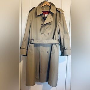London Fog Men's Beige Double-Breasted Trench Coat